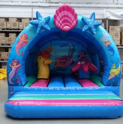 3D Mermaid Bouncy Castle (12 x 12), a bouncy castle for hire from Cookes Castles