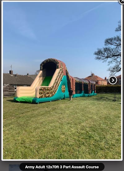 Army Themed Assault Course - 70FT - 3 piece, a assault course for hire from Bounce N Fun