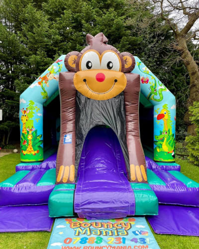 Cheeky Monkey Bounce n Slide, a bounce and slide combo for hire from Bouncy Mania