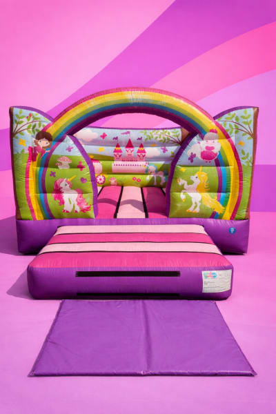 Magical unicorn kingdom bouncy castle, a bouncy castle for hire from Croydon Bouncy Castles