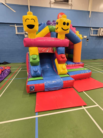 3D Lego Bouncy Castle Combo, a bouncy castle for hire from Kendall's Castles