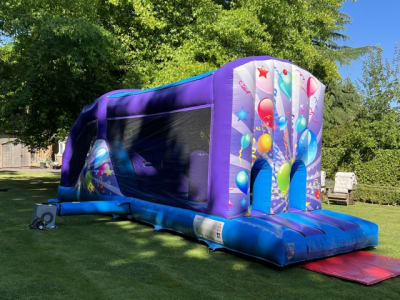 Party Fun Run/Obstacle Course (10ft x 29ft), a assault course for hire from Elmbridge Inflatables