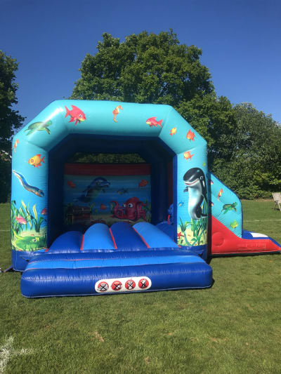 17ft x 15ft Under The Sea Slide Combo, a bounce and slide combo for hire from Rick's Castles