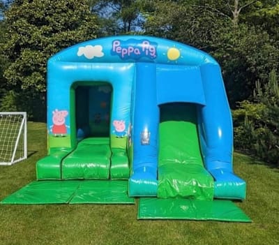 Peppa Pig Bounce 'n' Slide (12ft x 18ft), a bounce and slide combo for hire from Elmbridge Inflatables