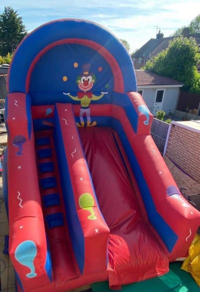 20ft x 20ft Mega Clown Themed Slide, a inflatable slide for hire from Bouncy Castle Factory