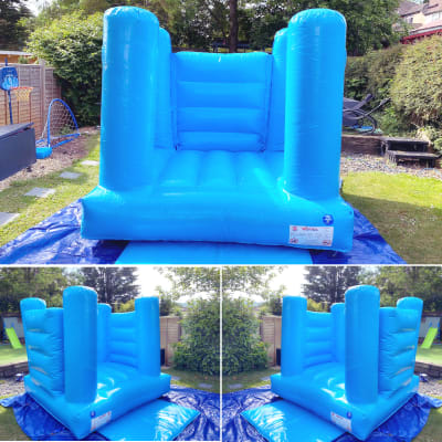 Bouncy Castle Pastel Blue Micro (INSIDE/OUTSIDE), a bouncy castle for hire from BJ's Bouncy Castles & Soft Play Hire