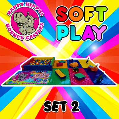 Soft Play Set 2 - 5ft x 5ft Multicoloured Ball Pond, a soft play set for hire from Happy Hippos Bouncy Castles