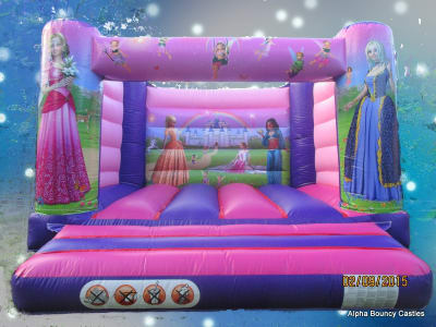 13 x 13 Princess H Frame Bouncy Castle Hire Surrey & West Sussex, a bouncy castle for hire from Alpha Bouncy Castles & Events