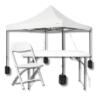 TENTS, TABLES AND CHAIRS