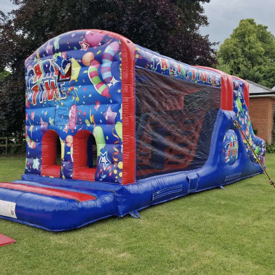 Party Time 1 Piece Fun Run (27ft), a assault course for hire from The Bounce Generation