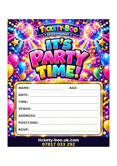 It's Party Time! printable party invitation