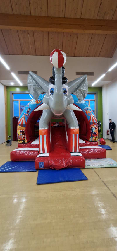 Circus slide castle, a bounce and slide combo for hire from Bounce About Sussex