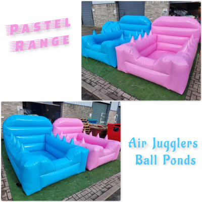 Ball Pond Air Juggler Pastel Blue, a soft play set for hire from Bromley Bouncy Castles