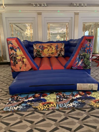 Low Height Superhero Bouncy Castle, a bouncy castle for hire from Croydon Bouncy Castles