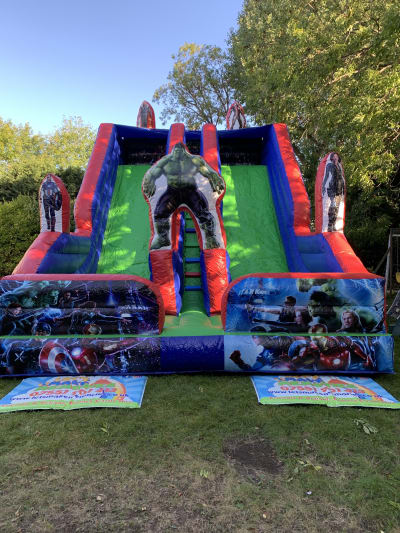 Super Hero Mega Slide, a inflatable slide for hire from Let's Make Memories