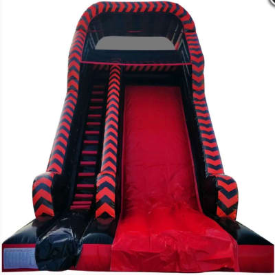 Red and Black Mega Slide 22.5ft x 15ft, a inflatable slide for hire from The Bounce Generation