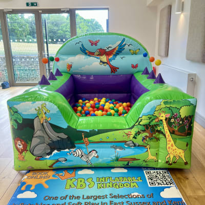 Jungle Air Juggler Ball Pit, a soft play set for hire from KBS Inflatable Kingdom