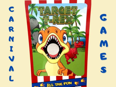 Carnival game Target T-REX, a inflatable game for hire from Have A Bounce