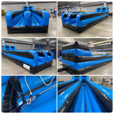 Bungee Run 3, a assault course for hire from BJ's Bouncy Castles & Soft Play Hire