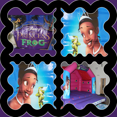 (BC-8) "Princess and the Frog" Pink & Purple Themed Bouncy Castle, a bouncy castle for hire from KiDz Parties LLP