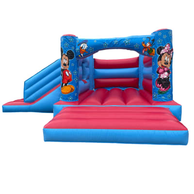 Mickey Mouse H Frame Bounce and Slide, a bounce and slide combo for hire from Chloe's Castles