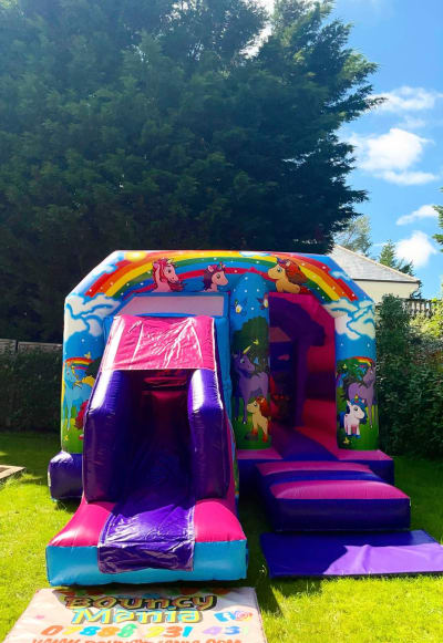 Magical Unicorn Bounce N Slide, a bounce and slide combo for hire from Bouncy Mania