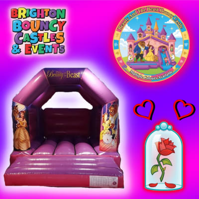 Beauty And The Beast Bouncy Castle Multiple Colours Available, a bouncy castle for hire from Brighton Bouncy Castles