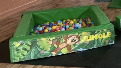 Jungle/ Safari Themed Ball Pit, a soft play set for hire from Bounce N Fun