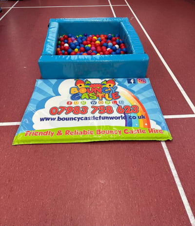 Chelsea Blue Ball Pit, a soft play set for hire from Bouncy Castle Fun World