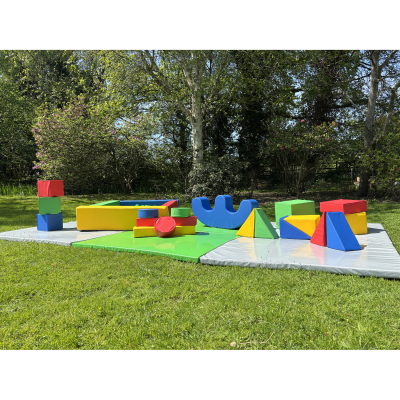 19pcs Multicoloured Soft Play Set, a soft play set for hire from Bouncing Happy