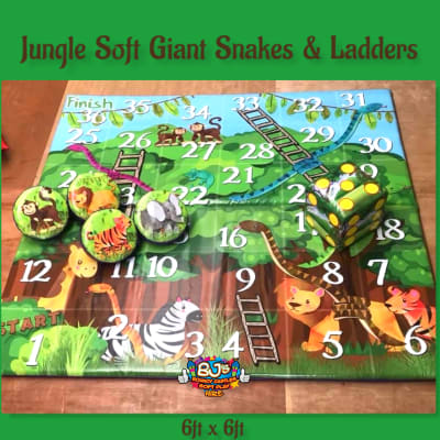 Snakes & Ladders Jungle Themed Giant Game, a inflatable game for hire from BJ's Bouncy Castles & Soft Play Hire