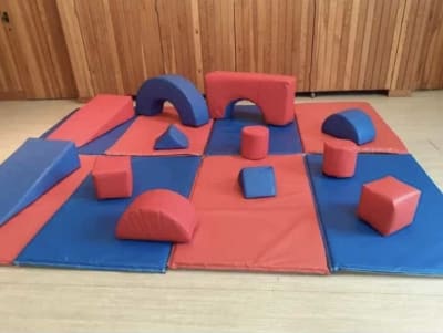 12 Piece Red and Blue Softplay, a soft play set for hire from Bouncy Castle Factory