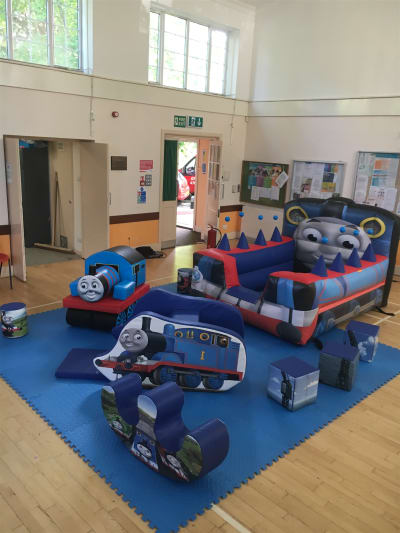 Build Thomas Deluxe Soft Play Set, a soft play set for hire from Rick's Castles