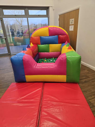 Lego ball pond, a soft play set for hire from Kendall's Castles