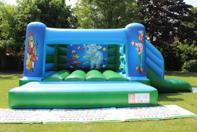 Circus Castle/Slide Combo, a bounce and slide combo for hire from Allsorts Inflatables