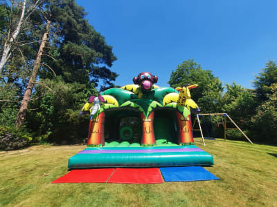 Jungle Kingdom Play And Slide, a inflatable slide for hire from Crockerz Castles