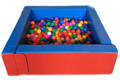 Foam Ball Pool (Red & Blue), a soft play set for hire from Epic Inflatables & Soft Play Hire