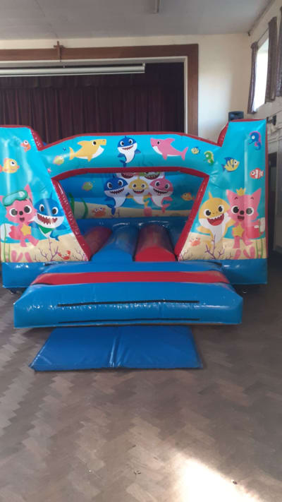 Baby Shark, a toddler inflatable for hire from Playdays Parties