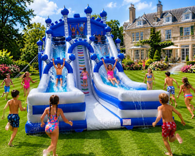 Giant Double Water Slide Hire UK, a inflatable slide for hire from Water Slide Hire