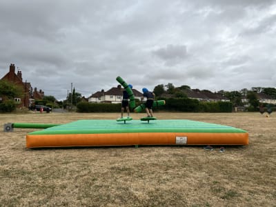 19 x 21ft Gladiator Joust, a inflatable game for hire from JV Bouncy Castle Hire