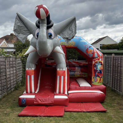 3D Circus bouncy castle with Slide, a bounce and slide combo for hire from The Bounce Generation