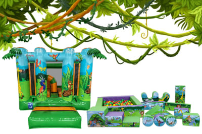 Jungle Bouncy Castle & Soft Play Package, a party package for hire from Allsorts Inflatables