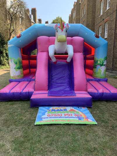Unicorn Bounce n Slide, a bounce and slide combo for hire from Let's Make Memories