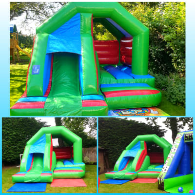Bounce & Slide 2, a bounce and slide combo for hire from BJ's Bouncy Castles & Soft Play Hire