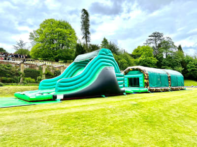 90 FT Army Assault Course, a assault course for hire from Wazoggies Bounce House