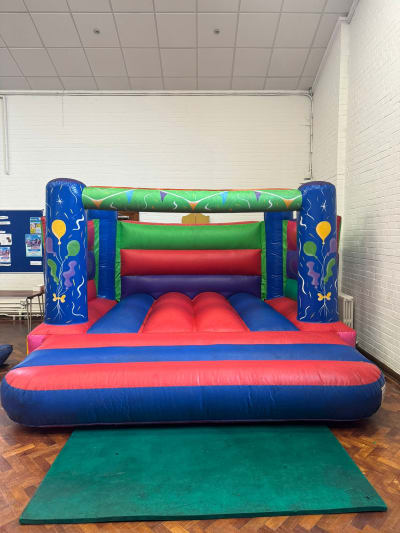 12ft x 12ft Multicoloured Low Height Bouncy Castle, a bouncy castle for hire from Bouncy Castle Factory