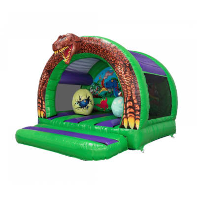 Curved Dino Jumper, a bouncy castle for hire from Crockerz Castles