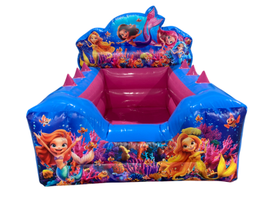 7ft x 6ft Mermaid Air Juggler ballpit, a soft play set for hire from Bounce Mania