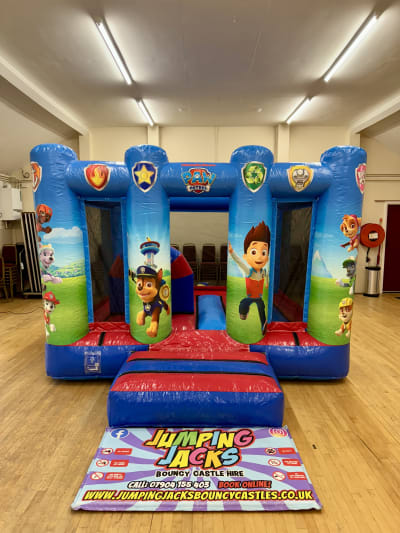 Paw Patrol Play Zone, a bouncy castle for hire from Jumping Jacks Bouncy Castles