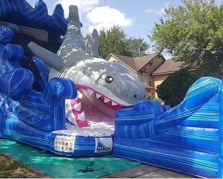 giant inflatable shark water slide